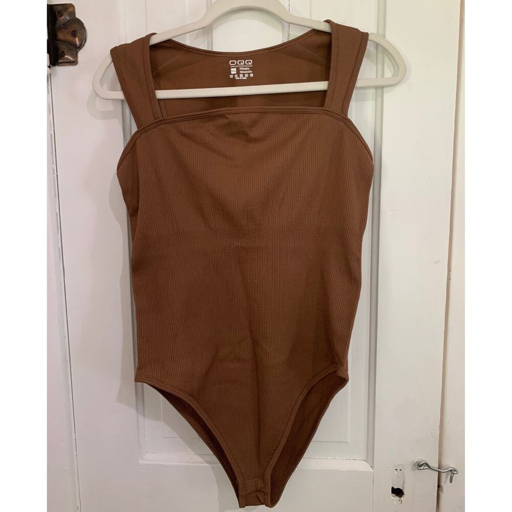 Square Neck Bodysuit - brown
